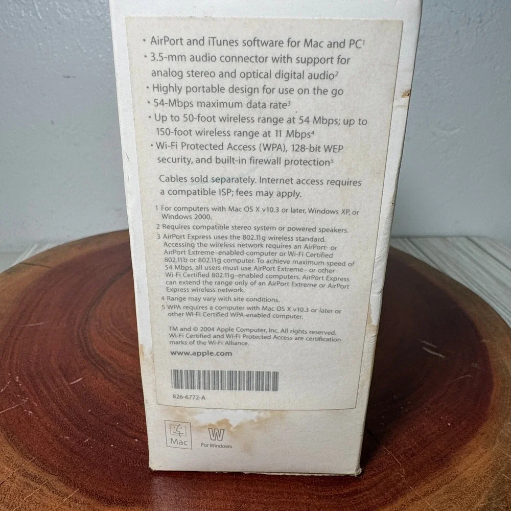 Apple A1084 240V‎ Ethernet USB Wi-Fi Access Airport Express Base Station 2004